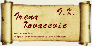 Irena Kovačević vizit kartica